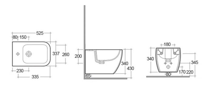 RAK Metropolitan bidet wiszący ukryte mocowania MP07AWHA MEBI00006.