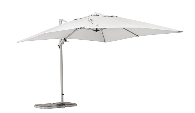 Parasol ogrodowy 3m x 3m BOLZANO Santorino aluminium szary