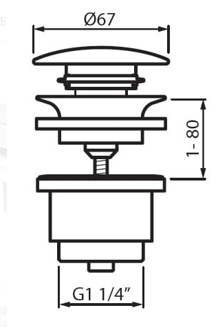 Vedo Desso Bateria umywalkowa z korkiem klip-klak Chrom