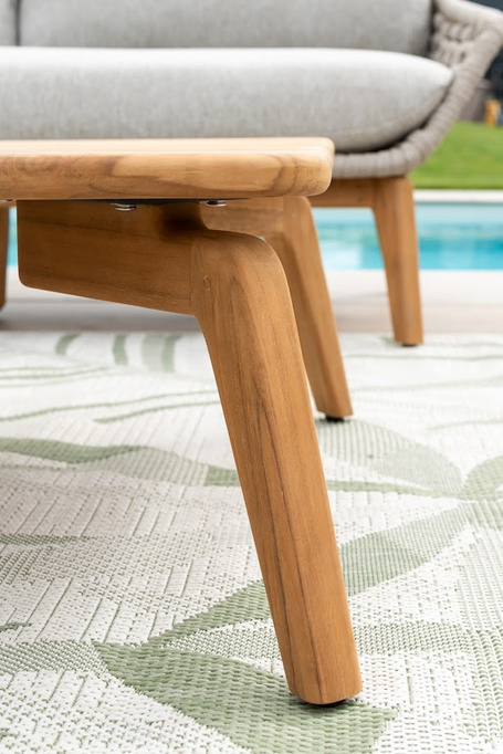 Stolik kawowy ogrodowy w kolorze naturalnego drewna BOLZANO Tivoli beżowy  120x70x30 cm