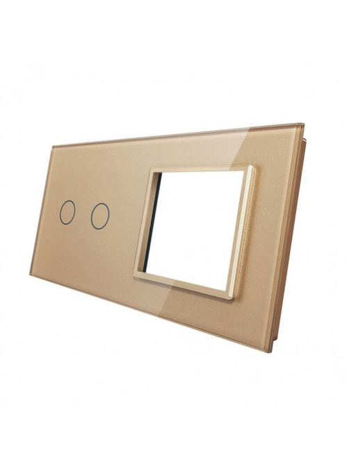 Livolo dvojitý skleněný panel zlatý 702G-63