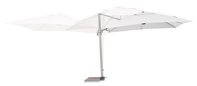 Parasol ogrodowy 3m x 3m BOLZANO Santorino aluminium szary