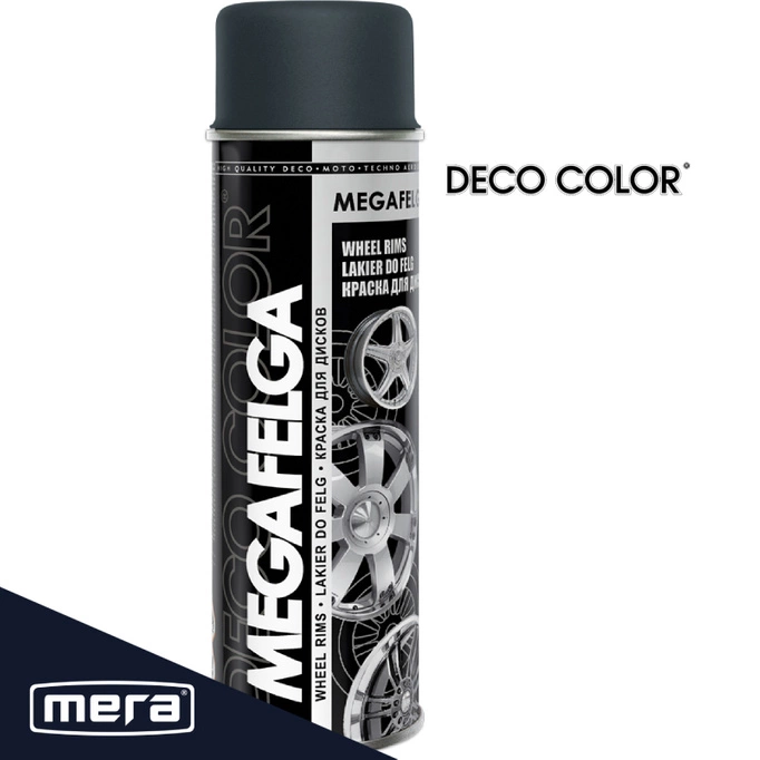 Spray Deco Color MEGAFELGA antracyt satyna RAL7016 do felg i kołpaków 500ml
