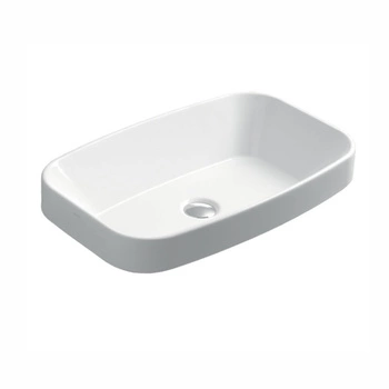 Umywalka nablatowa Simas Baden Baden 60x38cm prostokątna, połysk, biały.