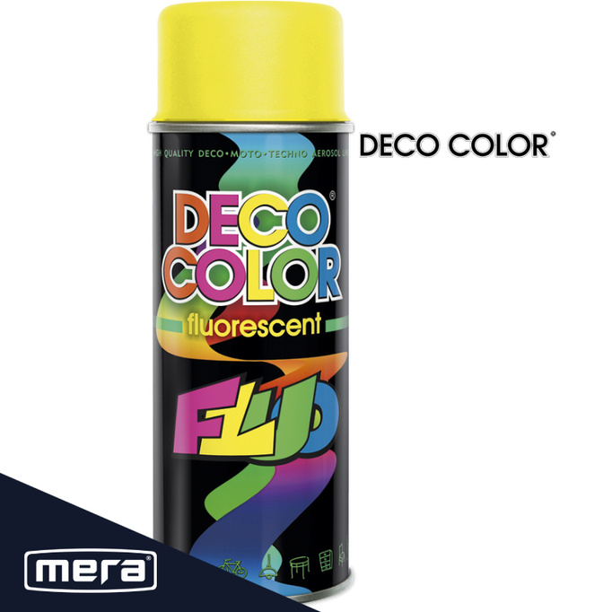 Spray Deco Color FLUORESCENT żółty ,intensywnie widoczny  400ml 14320