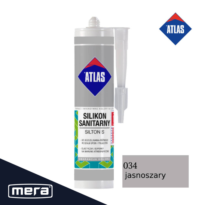 Silikon sanitarny Atlas silton s jasnoszary 034 280ml