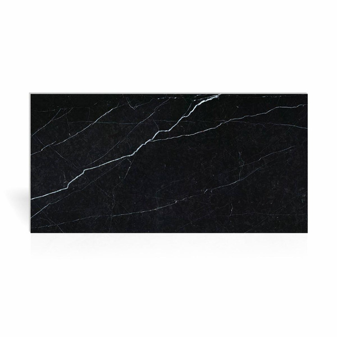 Velká formát dlaždice Wall-Pogowe Gloss 120x260 Imitace mramorového černého