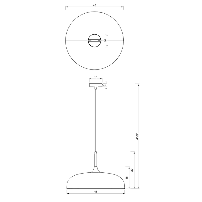 Andromeda Black ML6160 4000K Milagro zavěšená lampa