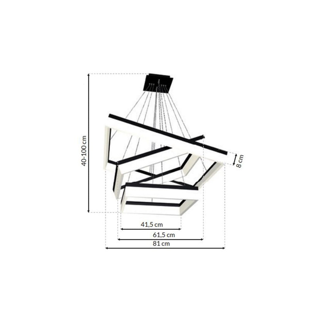 Lampa wisząca MILAGRO Nero ML083 czarna - EKSPOZYCJA