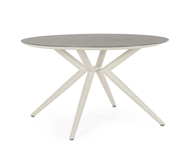 Stół ogrodowy Cristallo 130 cm BOLZANO aluminium beżowy