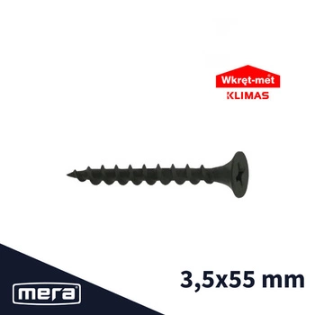Wkręt-met wkręty do płyt kartonowo-gipsowych do drewna 3,5 x 55 (500szt)