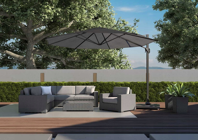 Challenger T1P Ø3,5 m vybledlé černé zahradní deštník