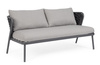 BOLZANO Sofa 2-osobowa do ogrodu Hellin antracytowa wodoodporna aluminium 