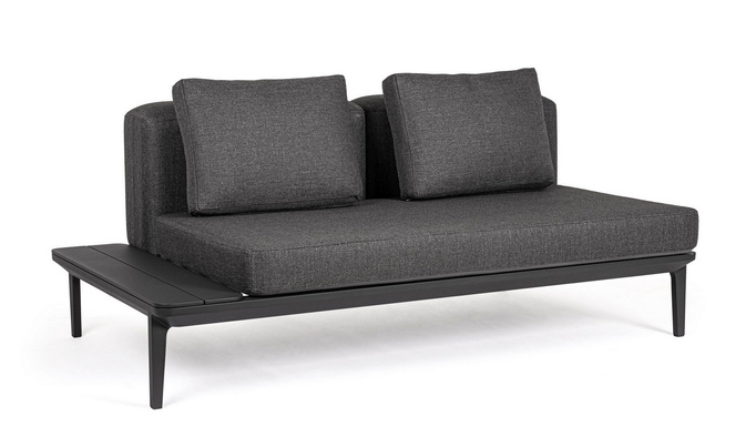 BOLZANO Sofa modułowa Monako antracytowa ogrodowa 174 cm na nóżkach