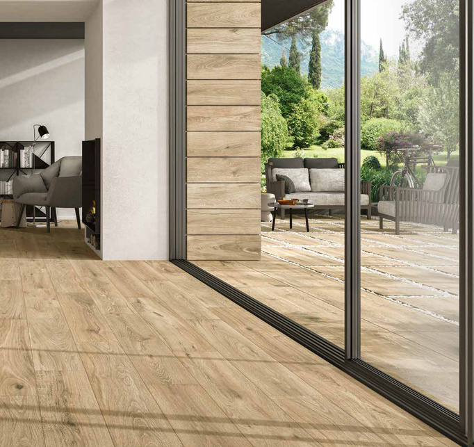 Płytka tarasowa 2cm Novabell Eiche Scottish 39,7x119,2 drewnopodobna brązowy