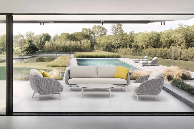 Zestaw mebli ogrodowych SCOOP III szary aluminium