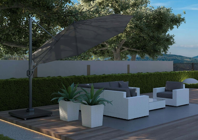 Challenger T1P Ø3,5 m vybledlé černé zahradní deštník