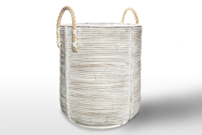 Amiens Rattan Basket ⌀45cm x výška 50 cm bílá otře