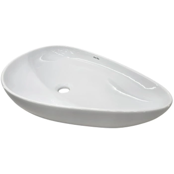 Umywalka nablatowa 61x41 cm biały połysk asymetryczna Zuma DESSI HOME