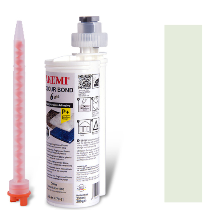 AKEMI COLOUR BOND 6min , KOLOR BIAŁY white MAGIC CC 1160 46112 żywica , klej do kamienia 250ml / 280g