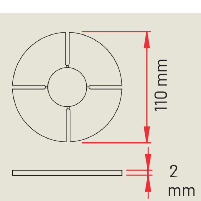 Terasa polštářky -páteř pro držák 2 mm