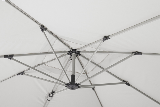 Parasol ogrodowy 3m x 3m BOLZANO Santorino aluminium szary