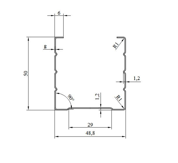 Profil ścienny CW 50 3m