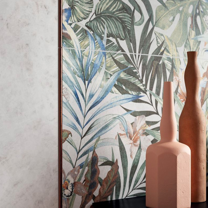 Płytka ścienna mat 60x120 motyw roślinny mix