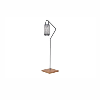 Ivy Teak Antracite Solar Lamp Stand