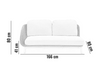 Sofa ogrodowa SCOOP 166×80cm prawostronna jasny szary aluminium