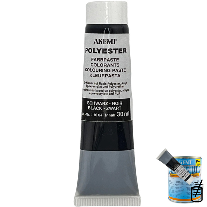 AKEMI BARWNIK DO ŻYWICY KLEJU AKEMI BLACK CZARNY 11004 tubka 30ml