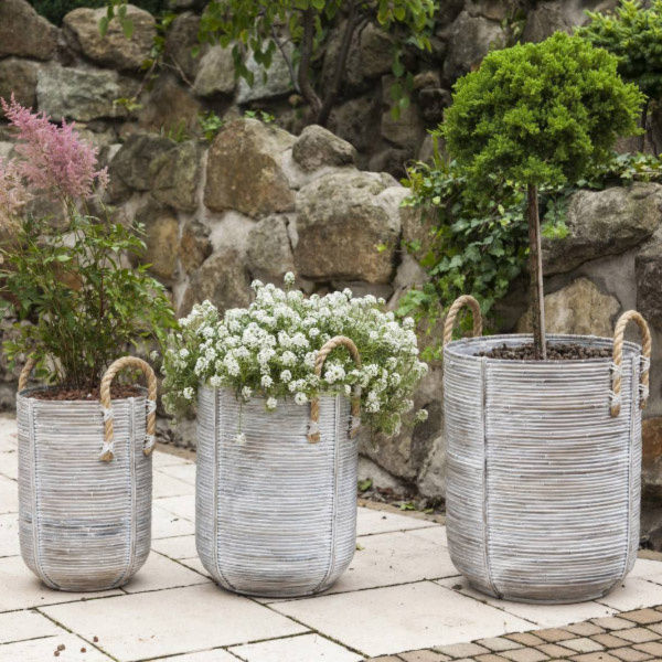 Amiens Rattan Basket ⌀35cm x výška 40 cm bílá otře