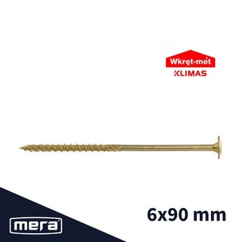 Wkręt-met wkręty ciesielskie do drewna z łbem podkładkowym 6x90 50 szt.