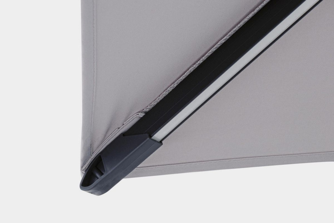 Parasol ogrodowy 3m x 3m BOLZANO Ibis LED jasny szary