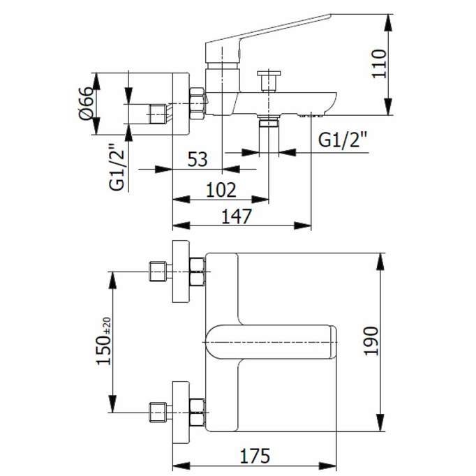 Baterie mateřských vany chrom