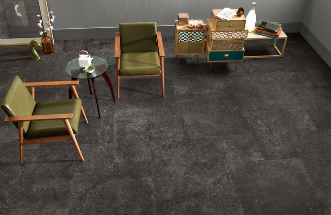 Płytka tarasowa 2cm Novabell Kingstone Black 80x80 imitacja kamienia czarny II gatunek
