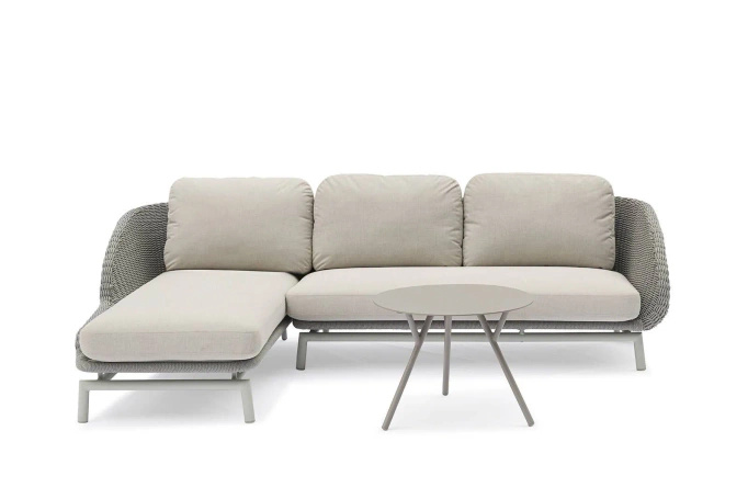 Zestaw mebli ogrodowych SCOOP IV prawostronny jasny szary aluminium