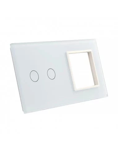 Livolo panel szklany biały podwójny 702G-61 włącznik 2 + gn