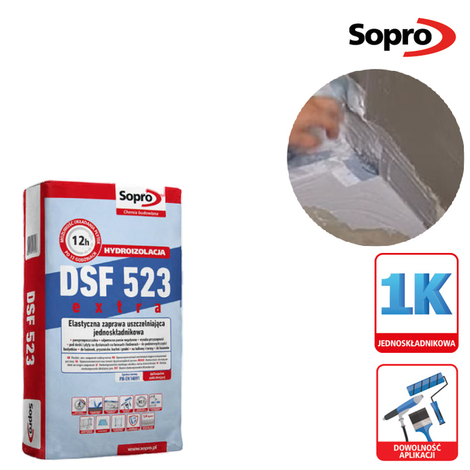 SOPRO DSF 523 Flexibilní 4 kg jednokomponentní těsnicí malta