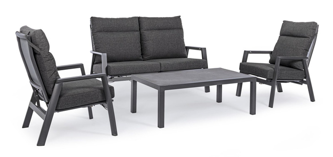 BOLZANO Sofa 2 osobowa Kanva aluminum antracyt