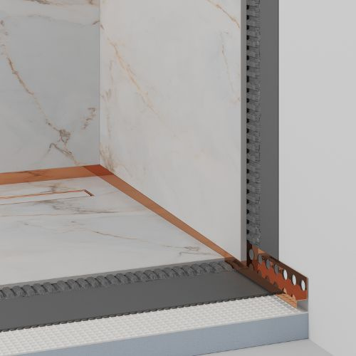 Listwa spadkowa przyścienna, Prawa miedź połysk 120cm LPBR-0101