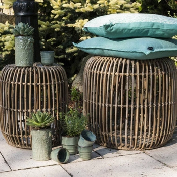 Tabulka / Rattan Puff 35 cm Natural