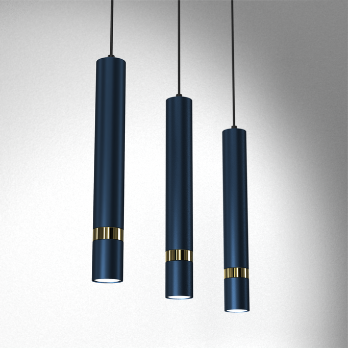 Lampa wisząca MILAGRO Jacker MLP7726 niebieski/złoty - EKSPOZYCJA