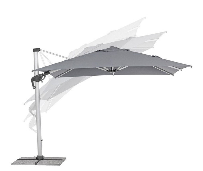 Parasol ogrodowy 3m x 3m BOLZANO Ibis aluminium szary