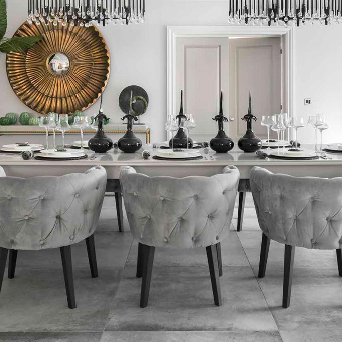 Płytka Gambini Hemisphere Steel ścienno-podłogowa lappato 90x90 imitacja betonu szary