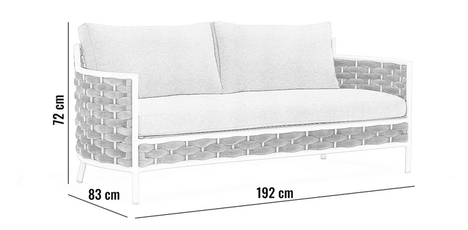 Sofa ogrodowa dwuosobowa LOOP beżowa aluminium