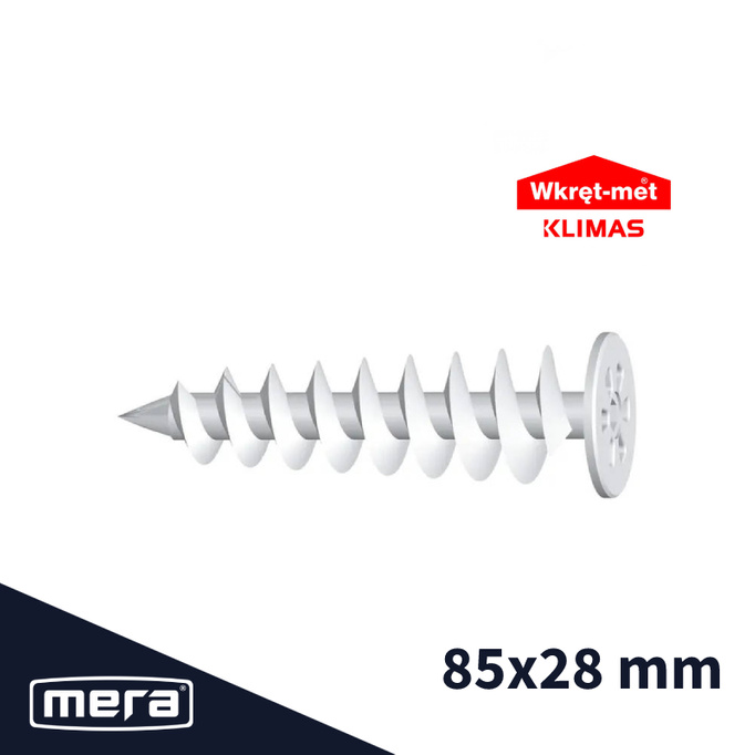 Wkręt-met wkręty spiralne tworzywowe do styropianu 85 x 28 1szt.
