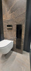MCJ schowek WC i kontener podtynkowy do zabudowy zawias z lewej strony czarny połysk 825x179x155 mm
