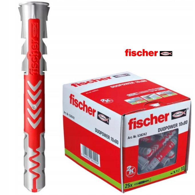 Kołki FISCHER DUOPOWER kołek koszulka 10x80 25 szt