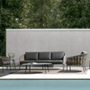 Stolik kawowy ogrodowy owalny BOLZANO Rossano antracytowy 120x75x30 cm 